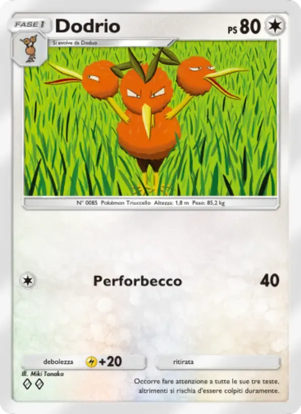 Dodrio card in Italian