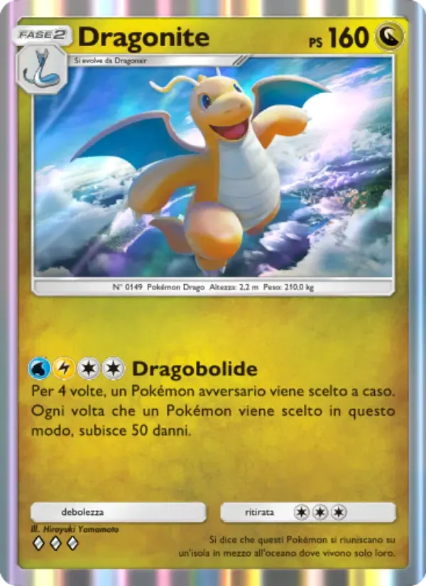 Dragonite card in Italian