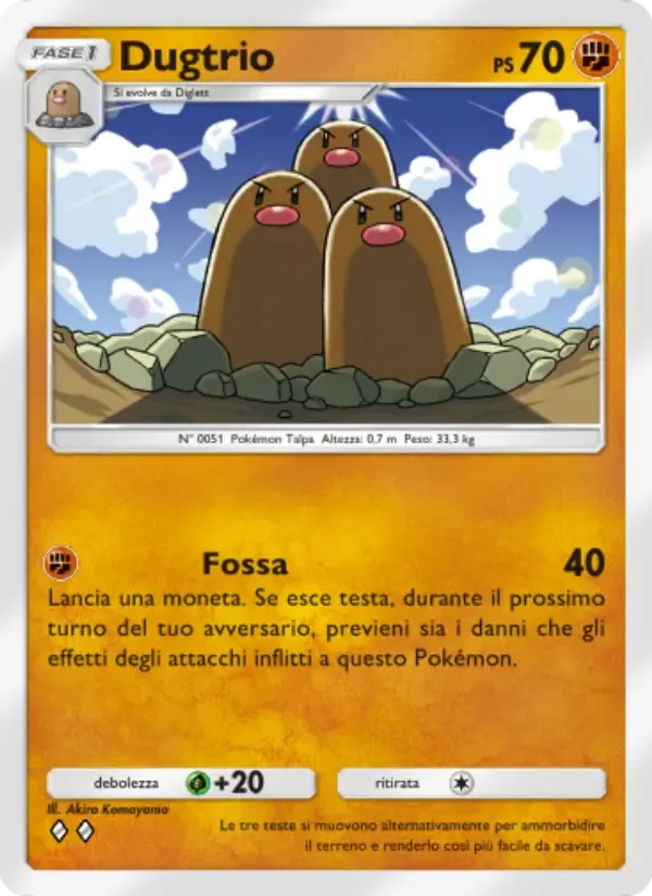 Dugtrio card in Italian