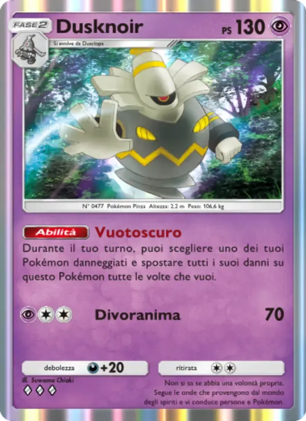 Dusknoir card in Italian