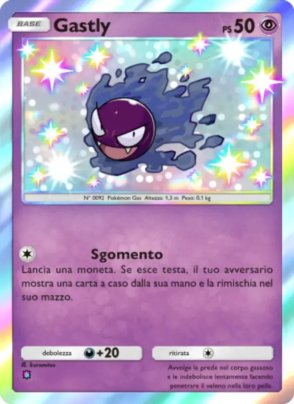 Gastly card in Italian