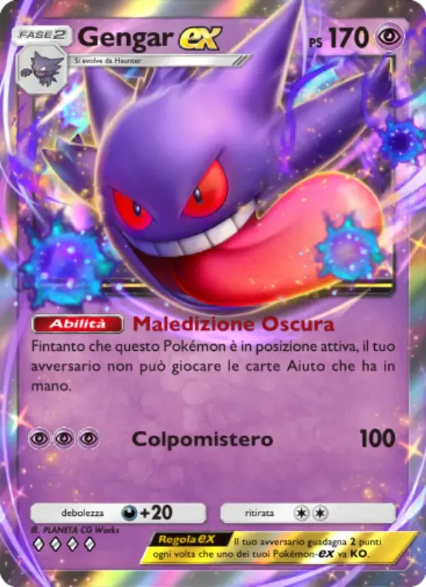Gengar ex card in Italian