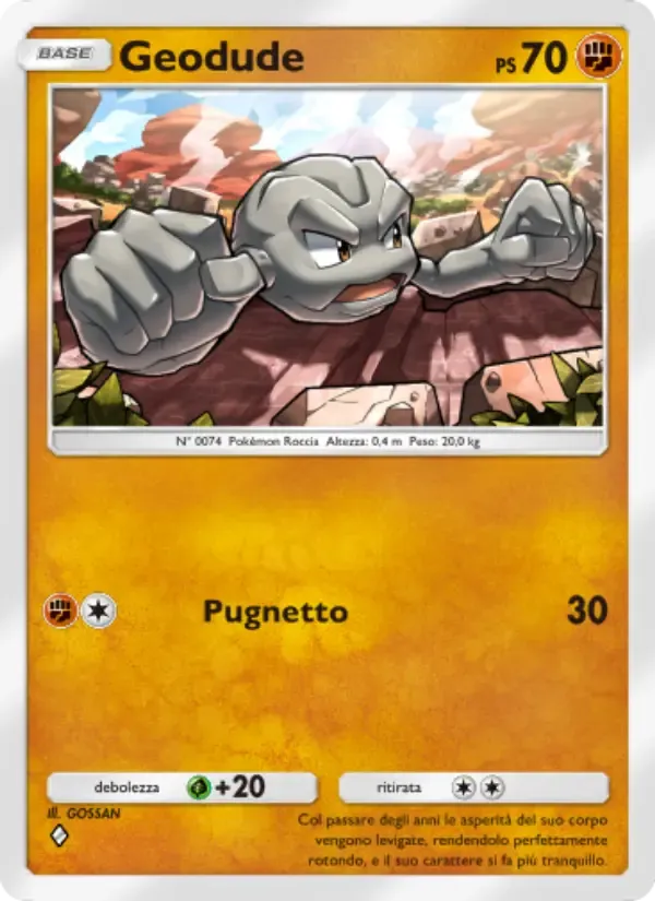 Geodude card in Italian