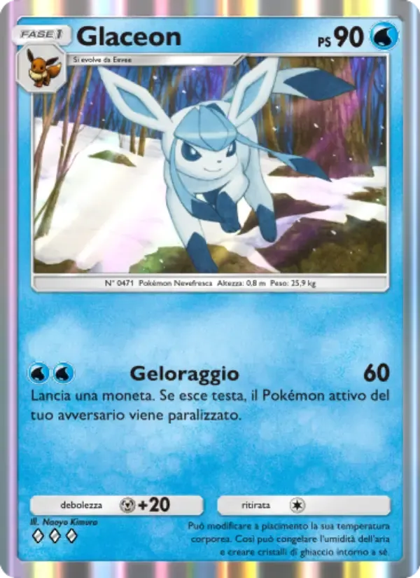 Glaceon card in Italian