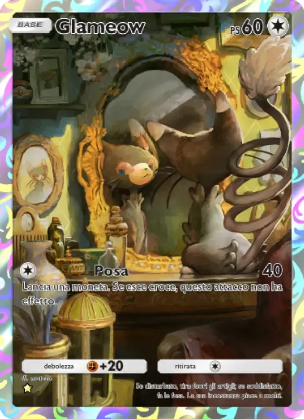 Glameow card in Italian