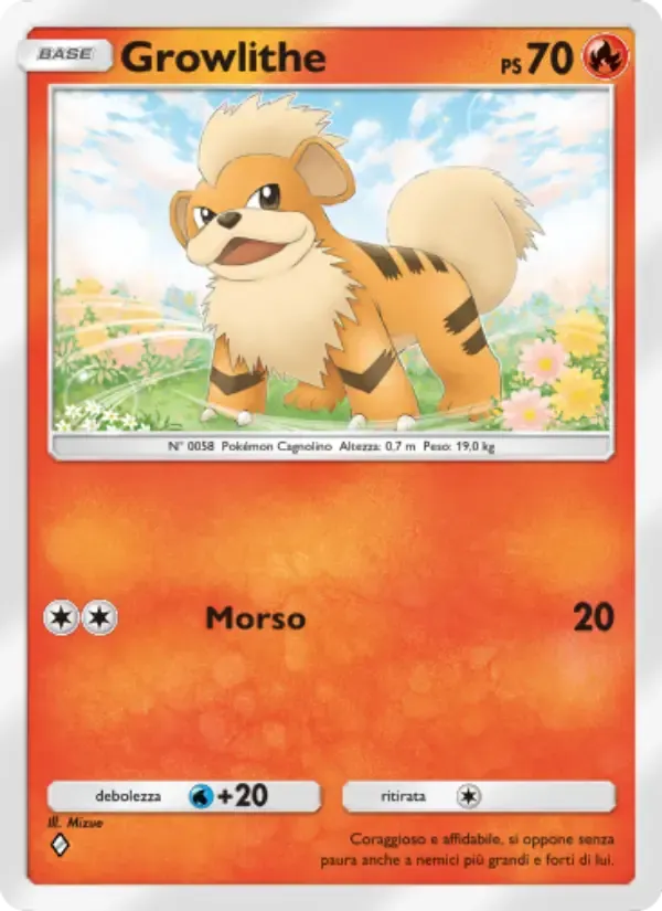 Growlithe card in Italian