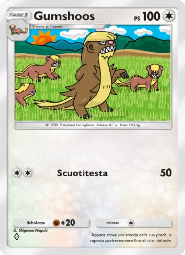 Gumshoos card in Italian