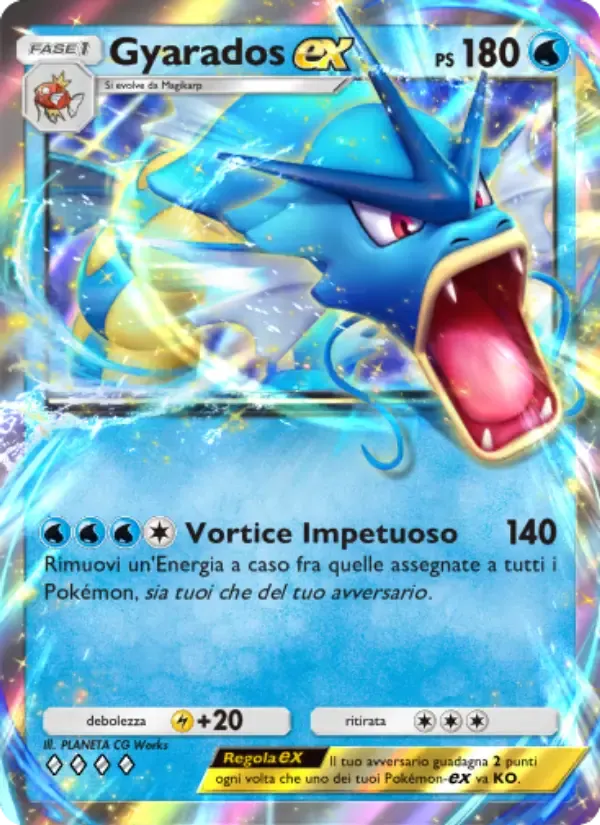 Gyarados ex card in Italian