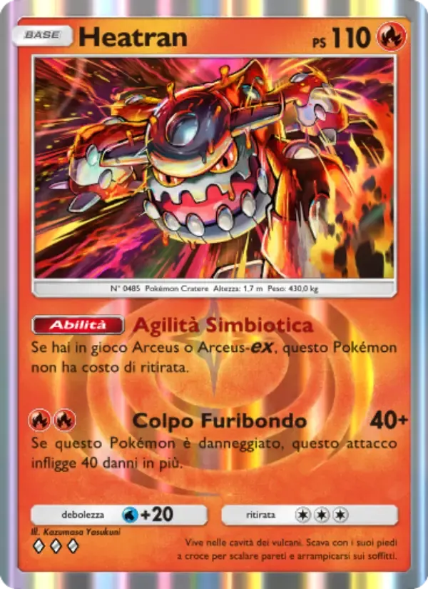 Heatran card in Italian