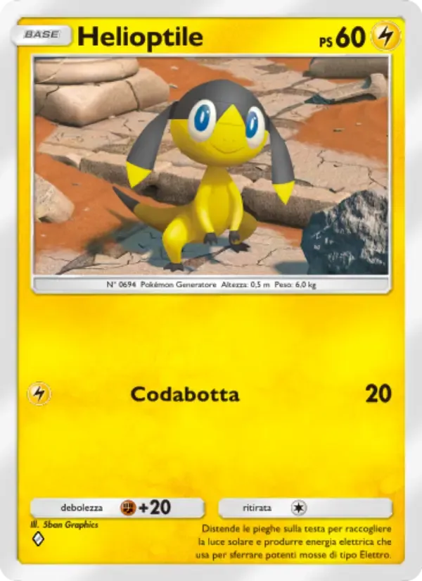 Helioptile card in Italian