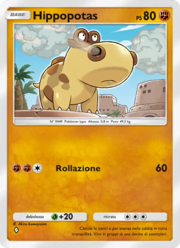 Hippopotas card in Italian