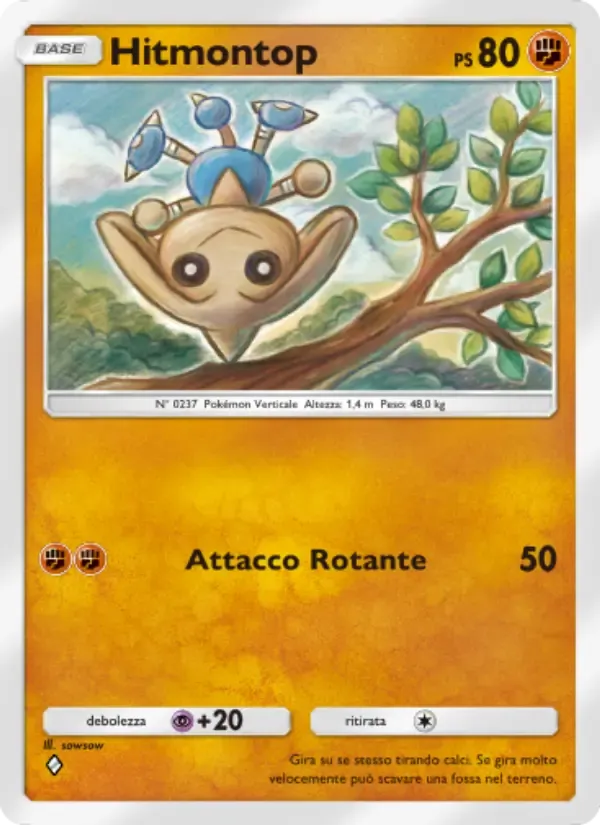 Hitmontop card in Italian