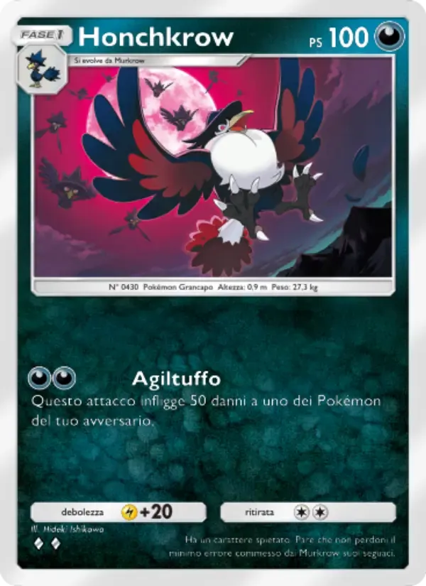 Honchkrow card in Italian