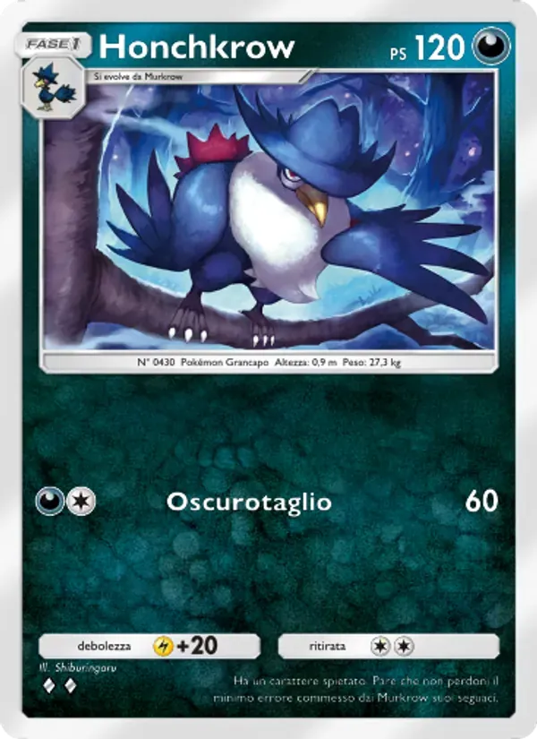 Honchkrow card in Italian