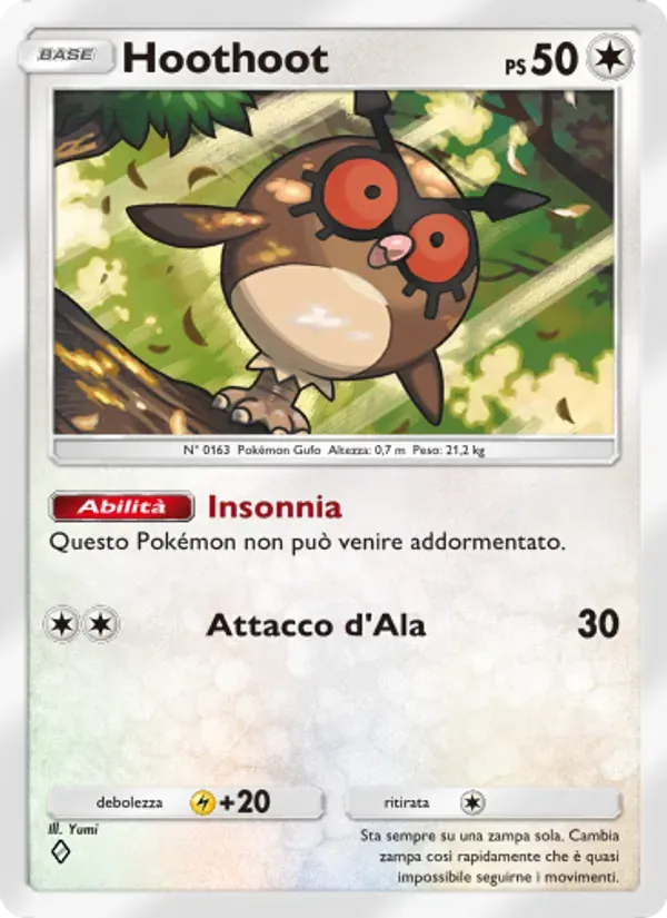 Hoothoot card in Italian