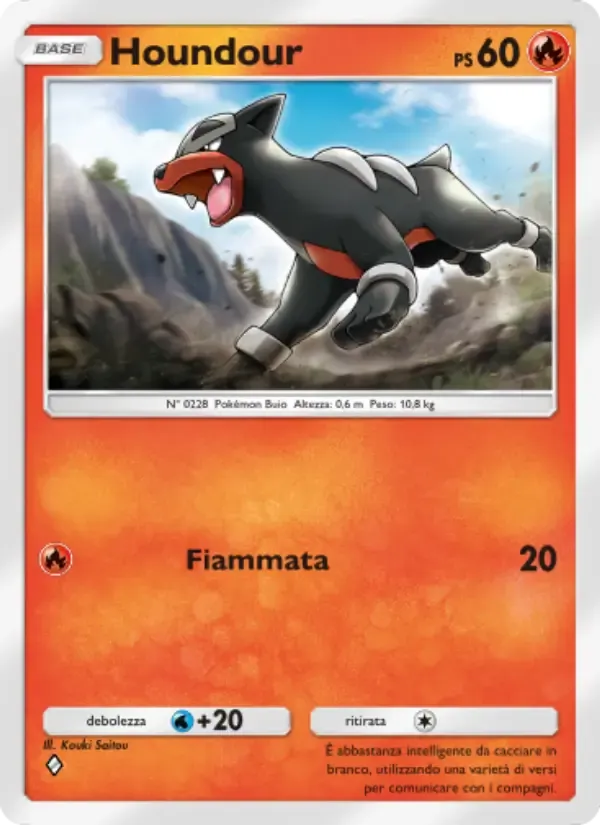 Houndour card in Italian