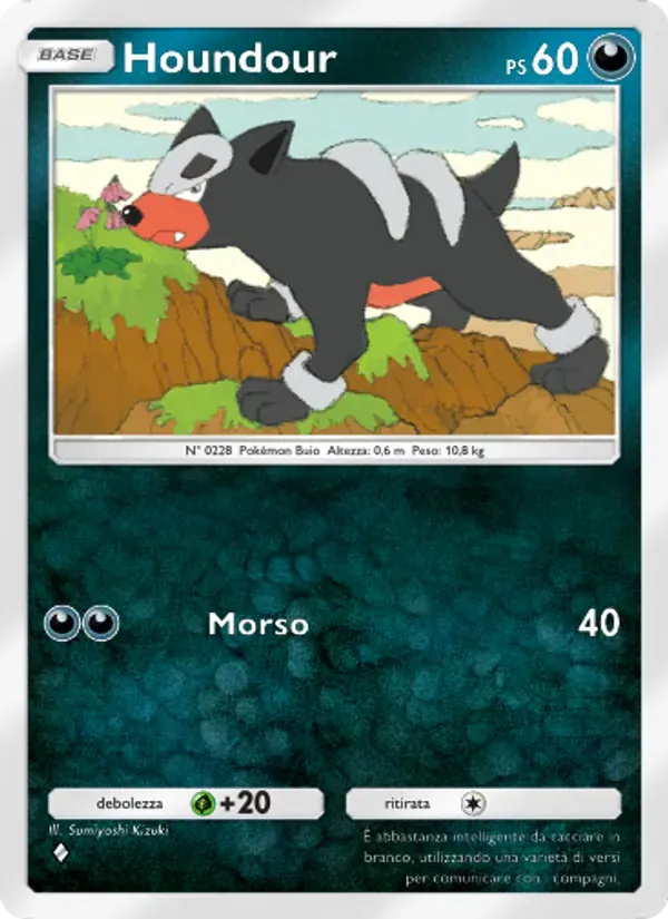 Houndour card in Italian