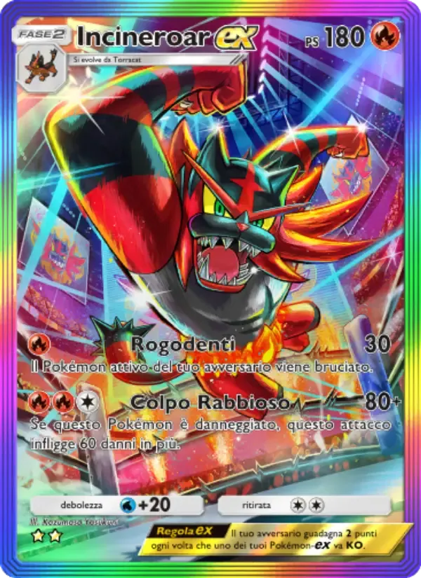 Incineroar ex card in Italian