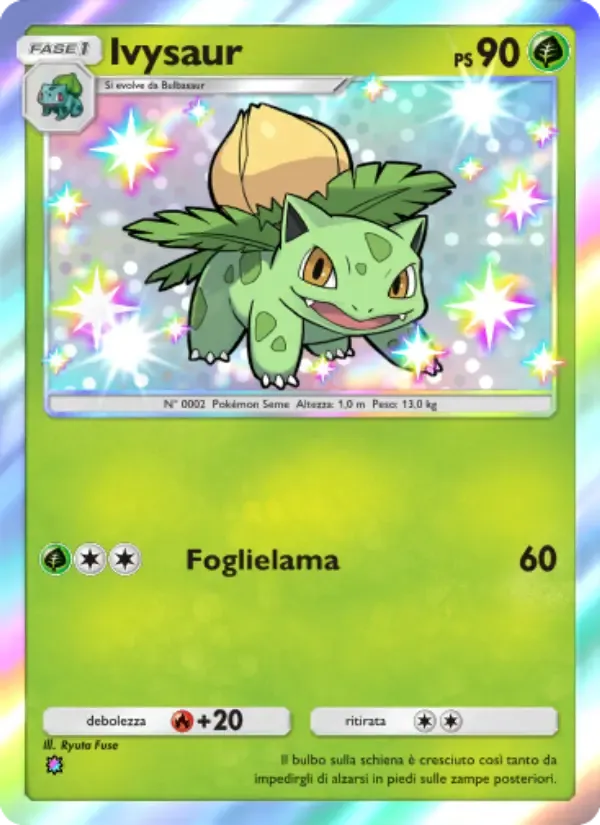 Ivysaur card in Italian