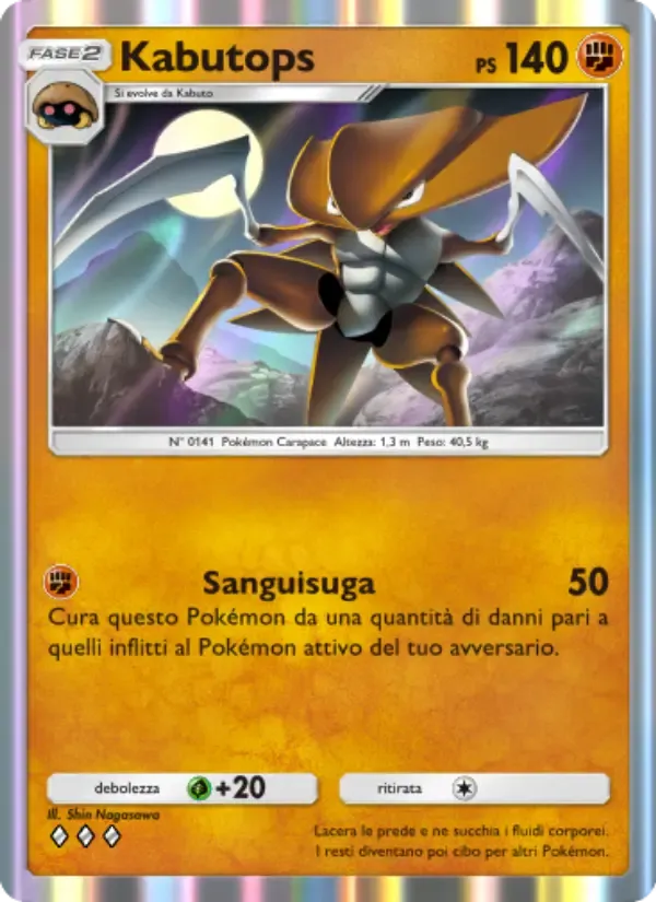 Kabutops card in Italian