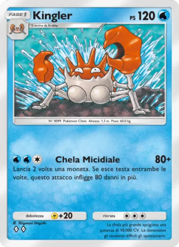 Kingler card in Italian