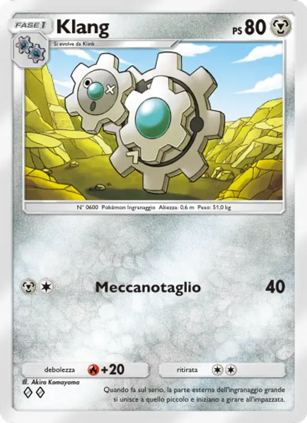 Klang card in Italian