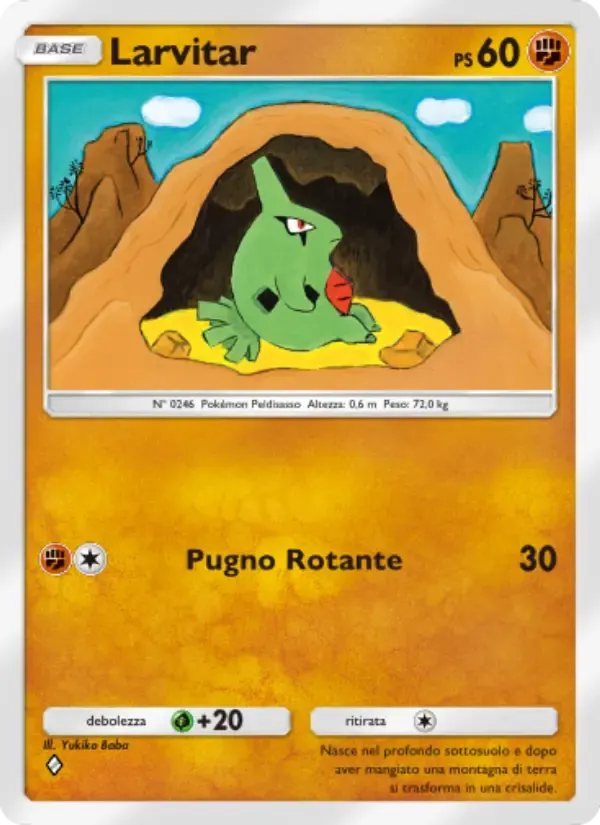 Larvitar card in Italian