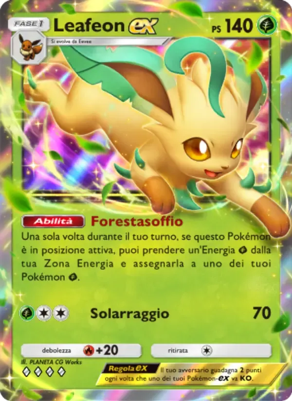 Leafeon ex card in Italian