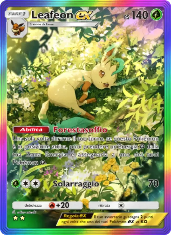 Leafeon ex card in Italian