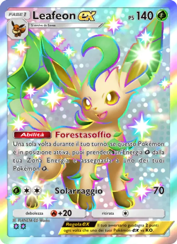 Leafeon ex card in Italian