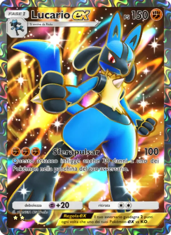 Lucario ex card in Italian