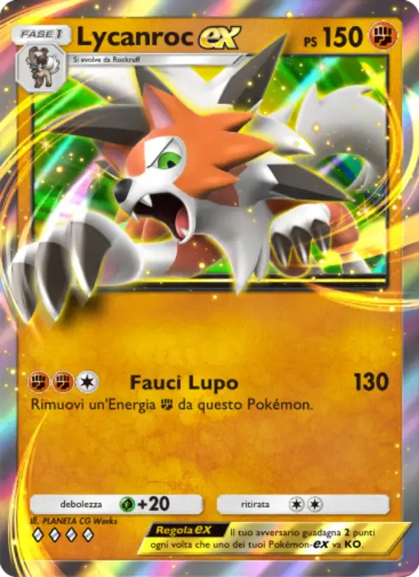 Lycanroc ex card in Italian
