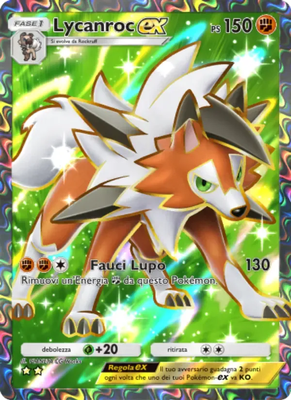Lycanroc ex card in Italian