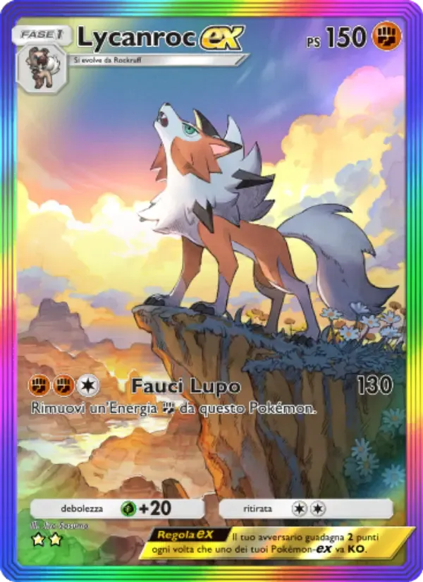 Lycanroc ex card in Italian
