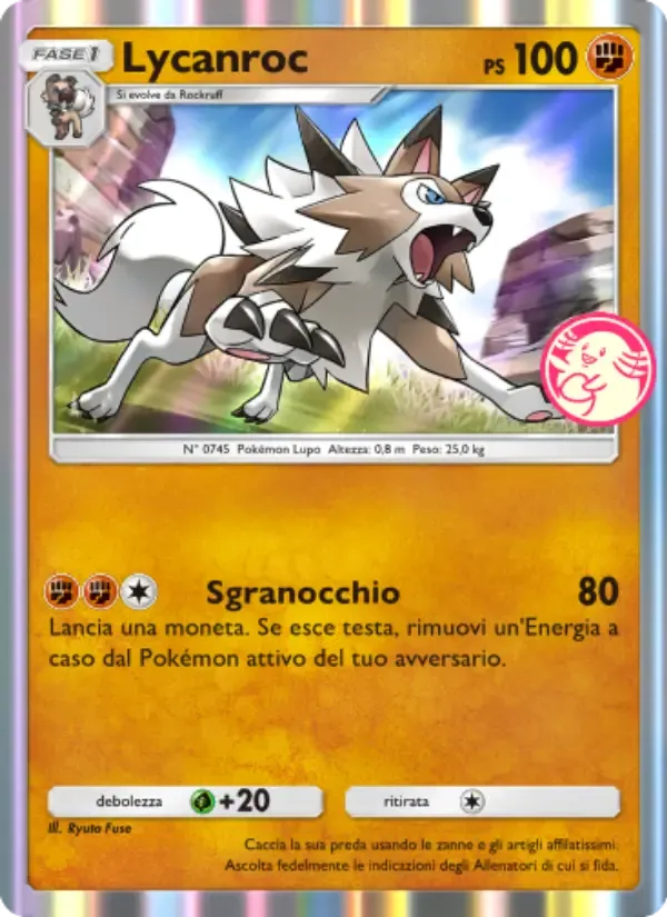 Lycanroc card in Italian