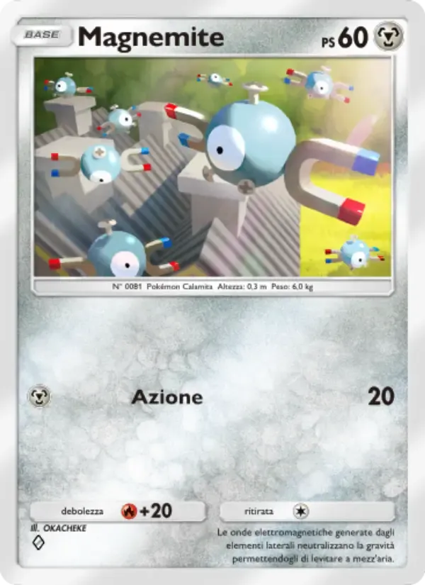 Magnemite card in Italian