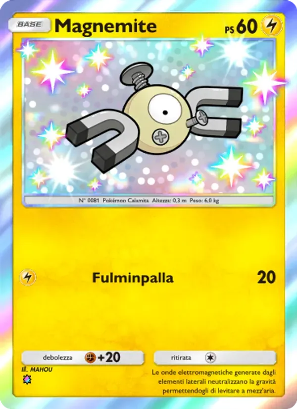 Magnemite card in Italian