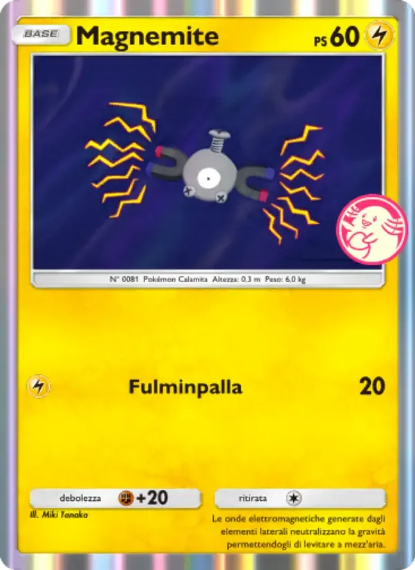 Magnemite card in Italian