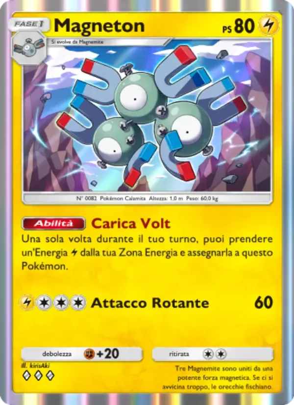 Magneton card in Italian