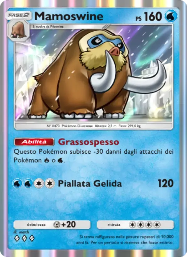 Mamoswine card in Italian