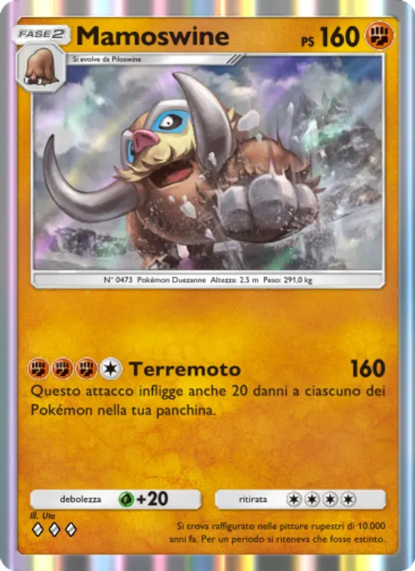 Mamoswine card in Italian
