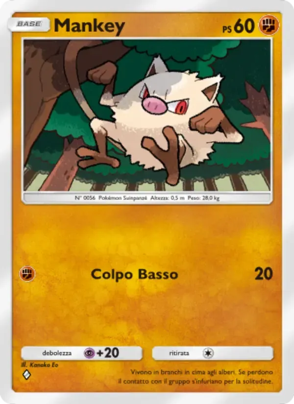 Mankey card in Italian