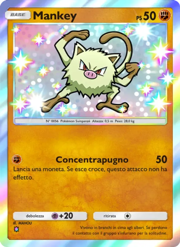 Mankey card in Italian