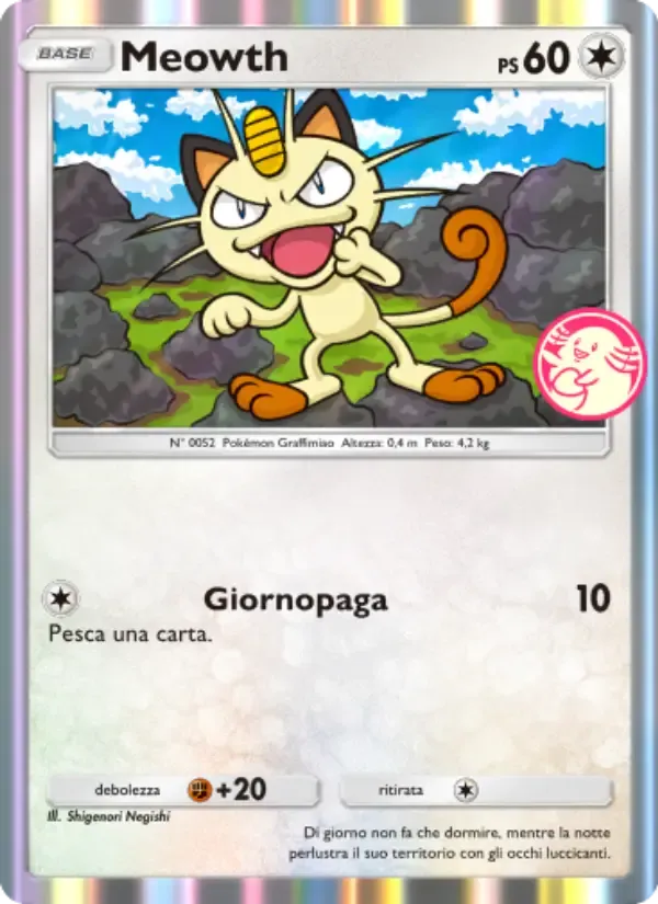 Meowth card in Italian