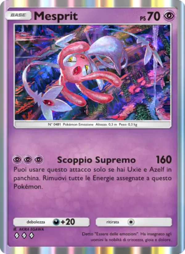 Mesprit card in Italian