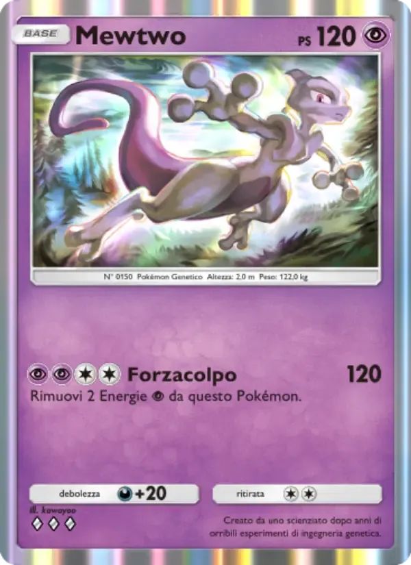 Mewtwo card in Italian
