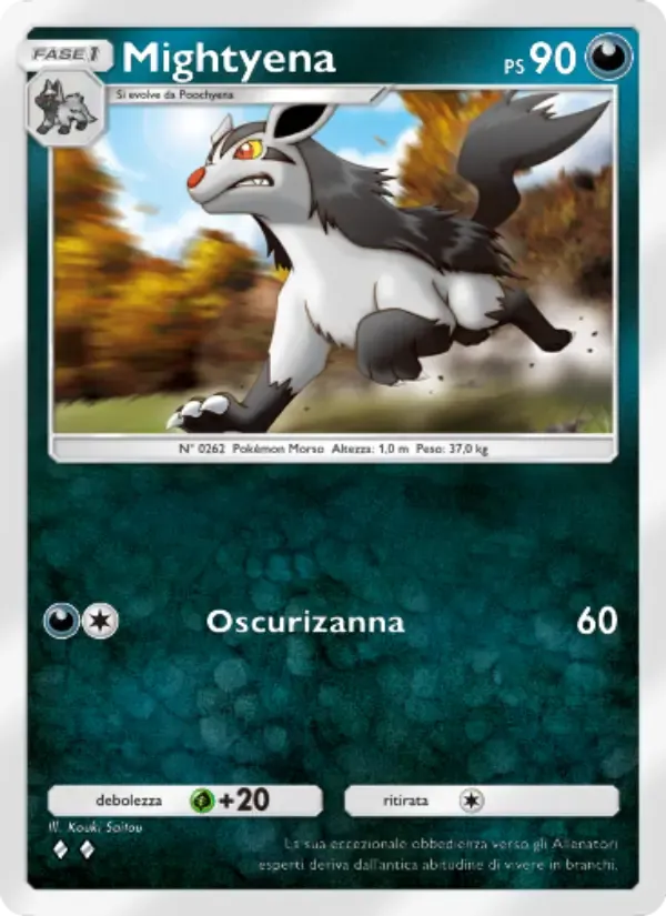 Karta Mightyena w języku Włoski