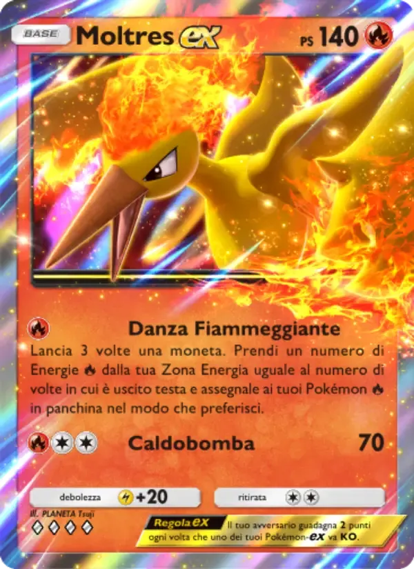 Moltres ex card in Italian