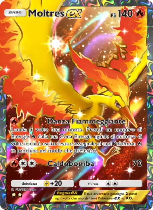 Moltres ex card in Italian