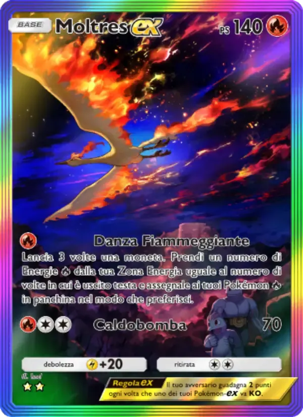 Moltres ex card in Italian